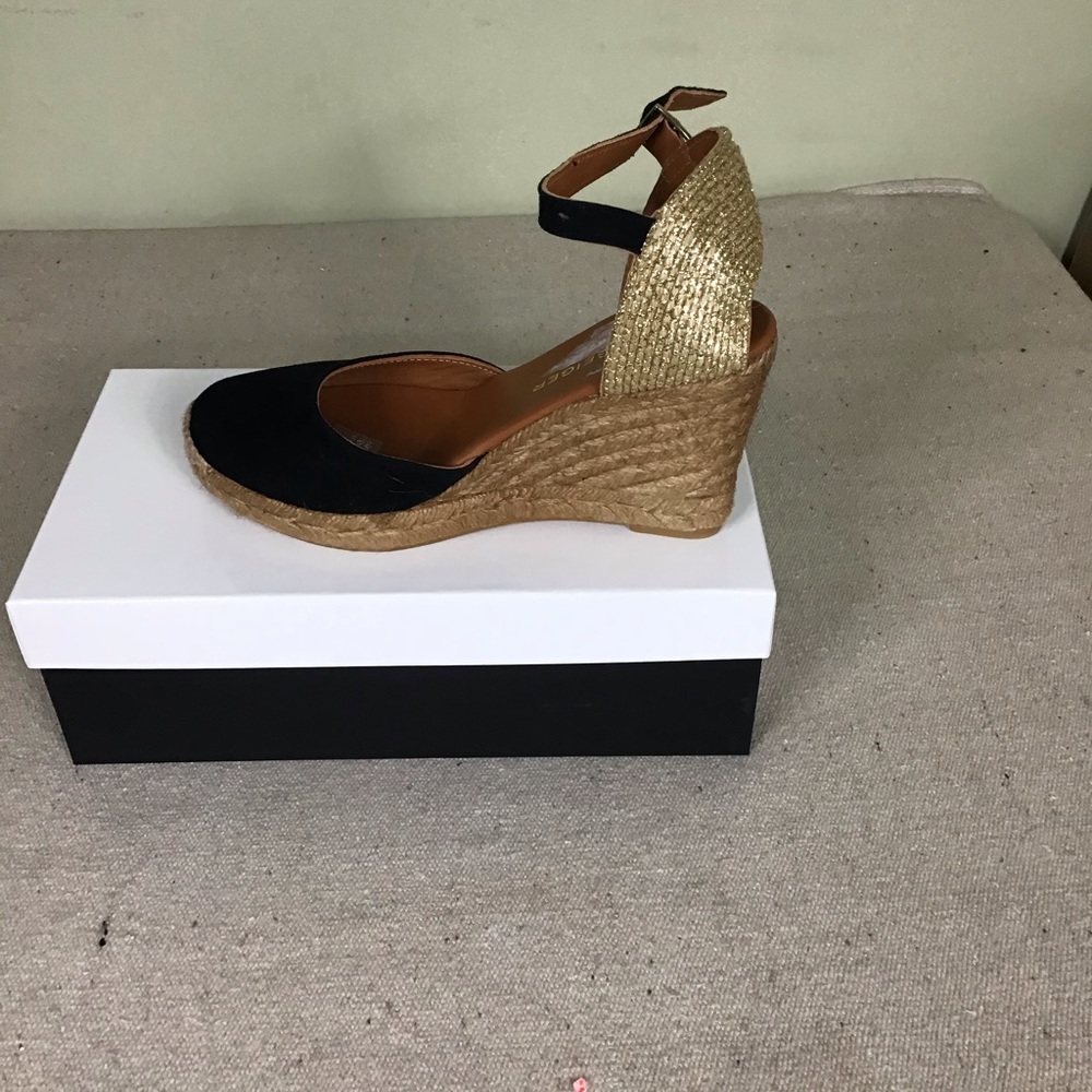 Kurt Geiger Monty blk wedge espadrilles Sz. 7.5 - Picture 8 of 15